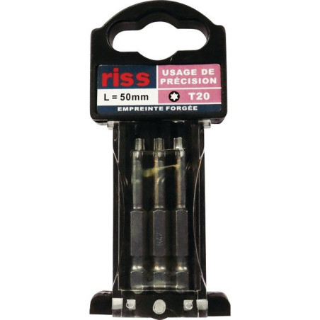 GESMEDE TORX T20 LG 50 MM SCHROEVENDRAAIERBITS, DOOS VAN 3 RISS