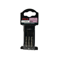 PHILLIPS PH3 LG GESCHMIEDETER SCHRAUBENZIEHER BITS 25 MM BOX MIT 3 RISS