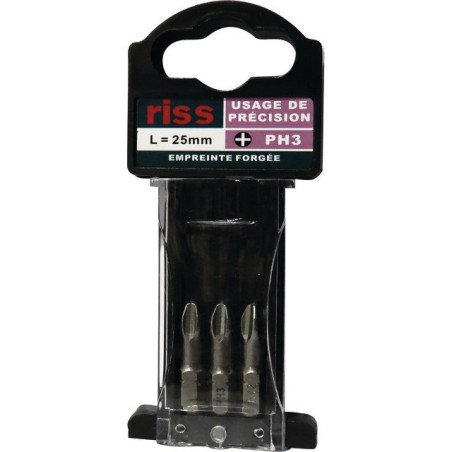 PHILLIPS PH3 LG BROCAS FORJADAS PARA DESTORNILLADOR CAJA DE 25 MM DE 3 RISS