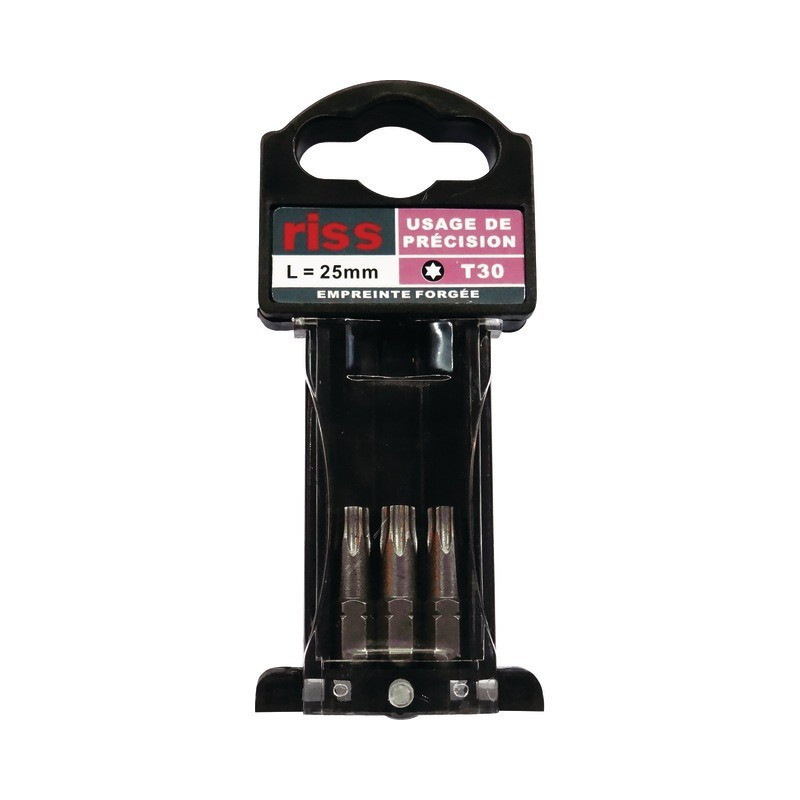 SCHMIEDETE TORX T30 LG 25 MM SCHRAUBENZIEHER-BITS-BOX MIT 3 RISS