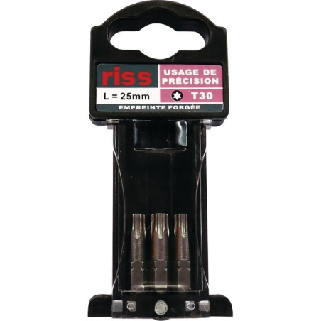 SCHMIEDETE TORX T30 LG 25 MM SCHRAUBENZIEHER-BITS-BOX MIT 3 RISS