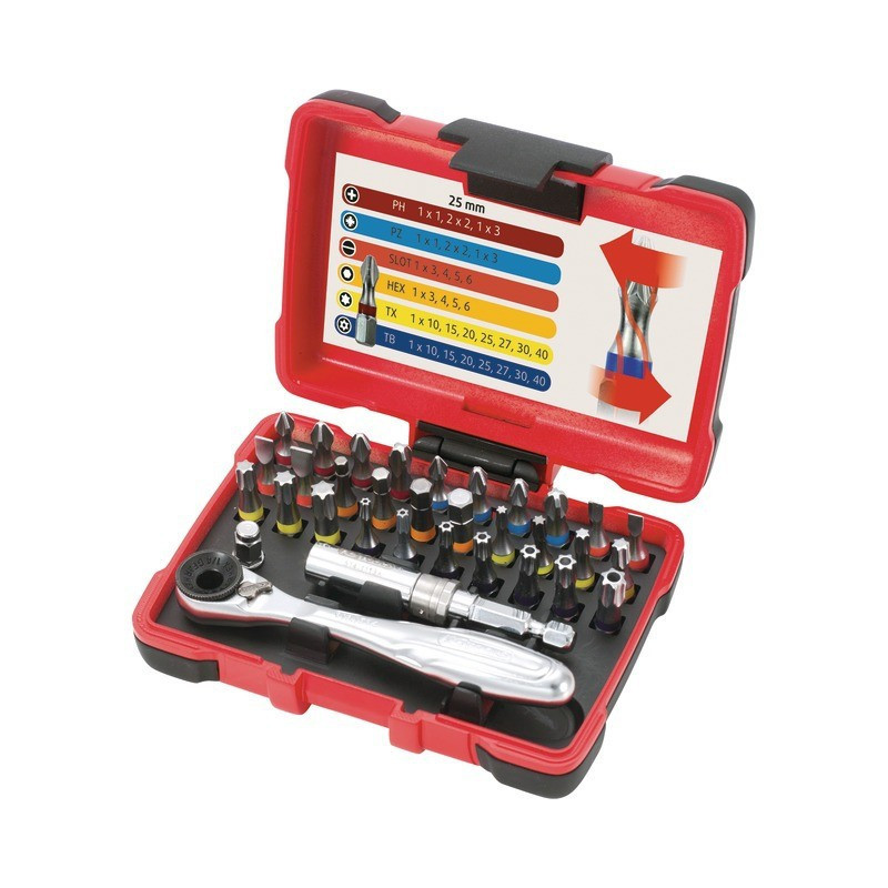 EMBOUTS DE VISSAGE A CODE COULEUR TORSIONPOWER COFFRET DE 32 PIECES KS TOOLS