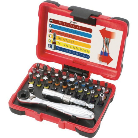 EMBOUTS DE VISSAGE A CODE COULEUR TORSIONPOWER COFFRET DE 32 PIECES KS TOOLS