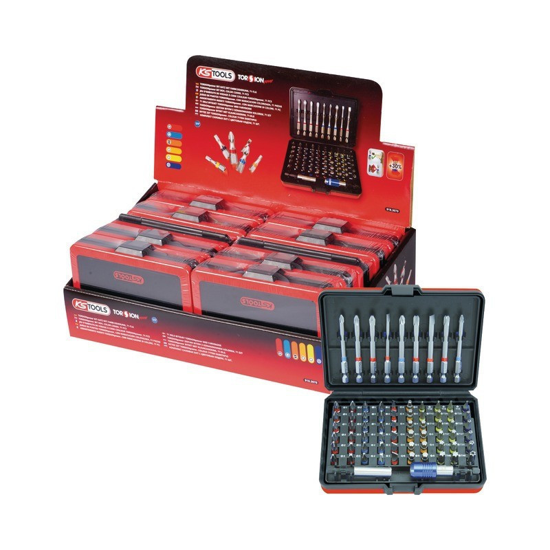 FARBCODIERTE SCHRAUBENDREHER-BITS KS TOOLS 10-SATZ-DISPLAY