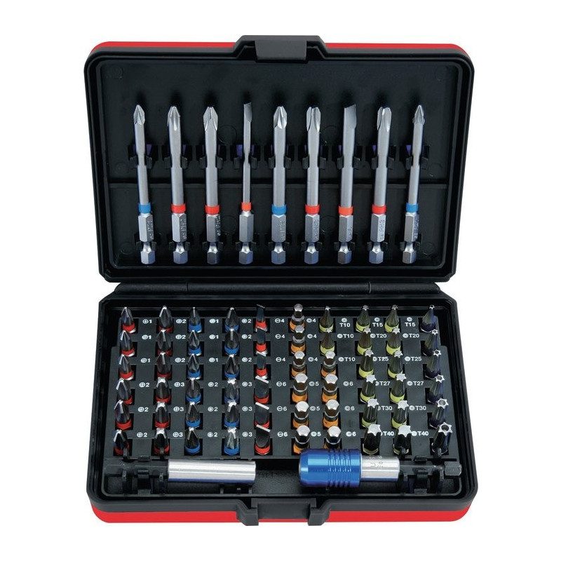 Juego de brocas de destornillador codificado por colores - 71 piezas TORSIONpower - KS TOOLS