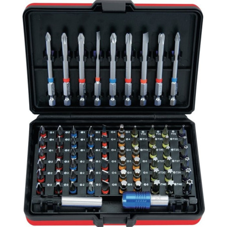 Jeu d'embouts de vissage à code couleur - 71 pcs TORSIONpower - KS TOOLS