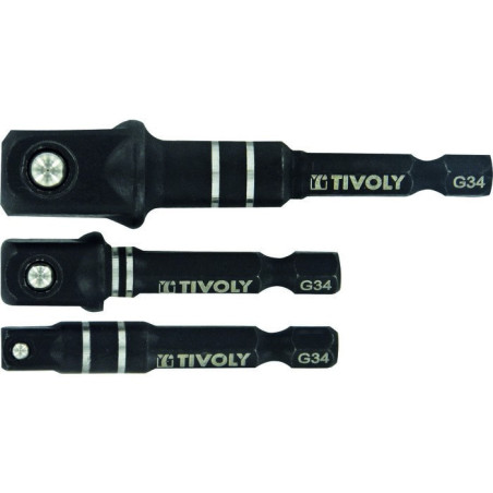 Socketadapters - HEXA 6,35MM IMPACT - Tivoly - 1/2" 3/8" 1/4"