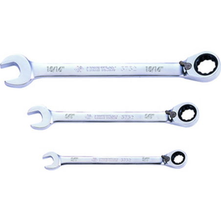 Llave combinada de trinquete con ojo inclinado de 15° pulgadas - 3732s