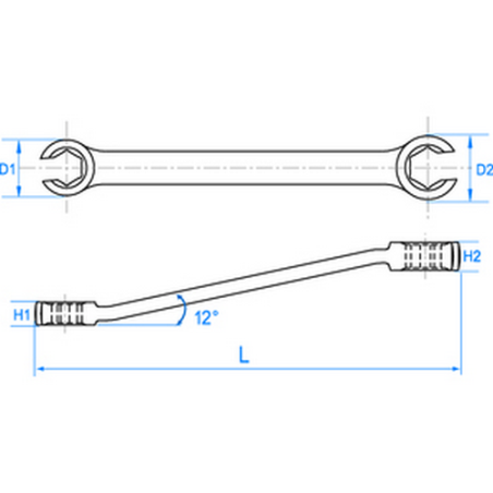 Llave de tubo de 6 puntos de pulgada - 5930