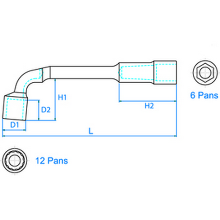 Rohrschlüssel 12x6 Punktmetrik – 1080