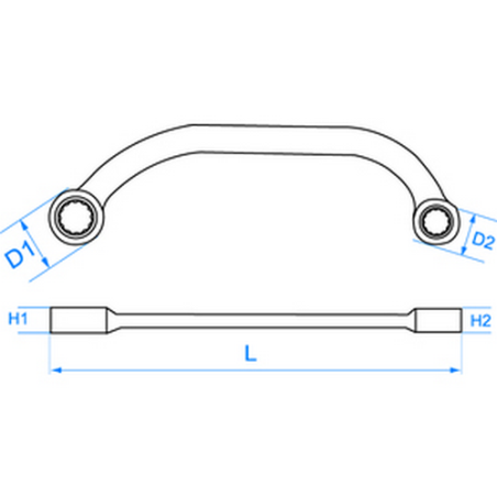 ClÃ© polygonales demi-lune Å“il 12 Pans faible Ã©paisseur - 1950