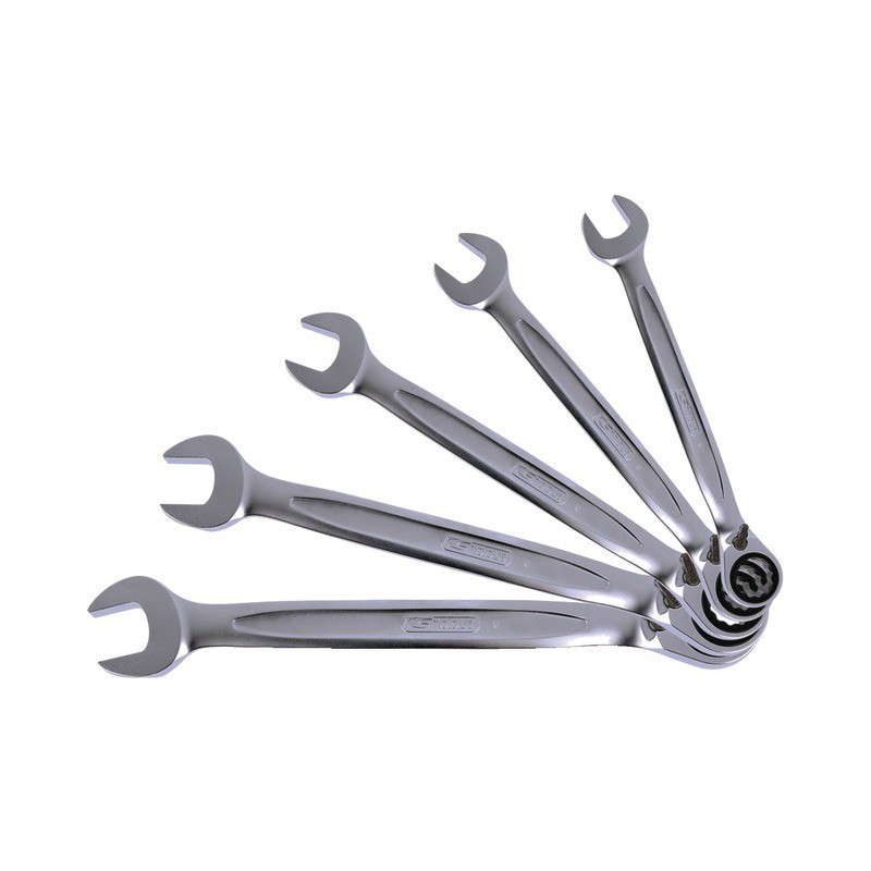 CHIAVI COMBINATE A CRICCHETTO REVERSIBILI GEARplus SU KIT PORTATILE DI UTENSILI DA 5 KM