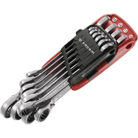 ULTRA GRIP REVERSIBLE RATSCHEN-KOMBINATIONSSCHLÜSSEL AUF TRAGBAREM GEHÄUSE-SET VON 10 FACOM