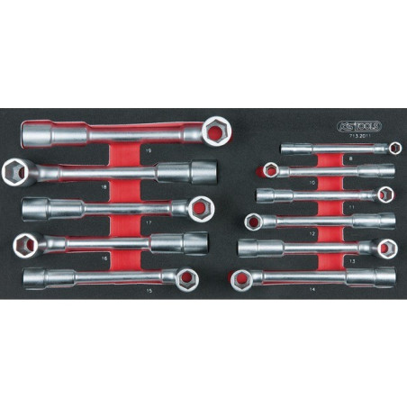 MODULE DE CLÉS À PIPE DÉBOUCHÉES 6 PANS 11 PIÈCES KS TOOLS
