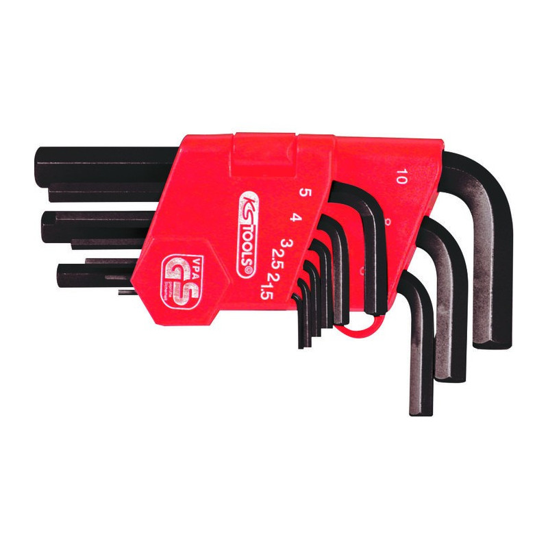 Set di 9 chiavi maschili corte lucidate - KS Tools - 6 punti