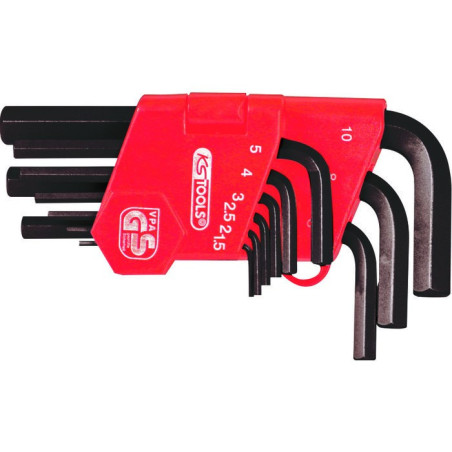 Jeu de 9 clés mâles courtes brunies - KS Tools - 6 pans