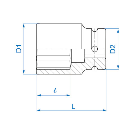 Presa a impatto a 6 punti lunga 6 pollici e 1" 8435S King Tony