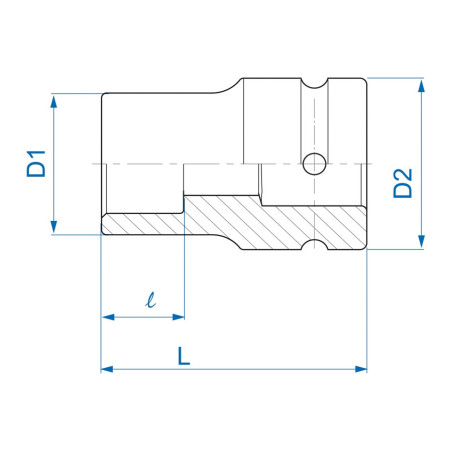 Vaso de impacto métrico de 4 puntos de 1" - 8534M