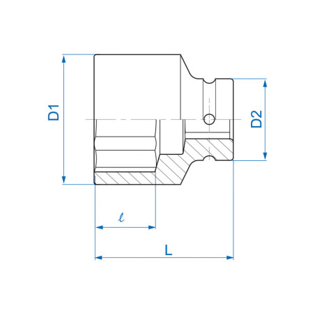 Standard-1" (25,40 mm) metrische Sechskant-Schlagfassung – 8535M