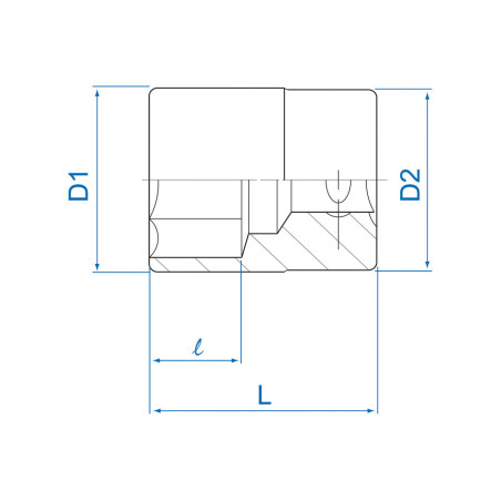 Douille 1" standard métrique 12 Pans 8330M