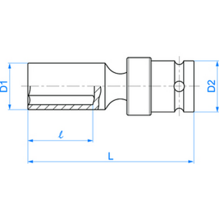 1/2" (12,70 mm) 6-punts Gimbal Lange Slagdop - 4A55