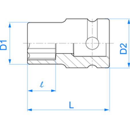 Lange slagdop voor 1/2" (12,7 mm) torx mannelijke schroeven 4575