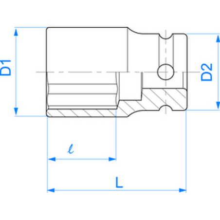 Schlagschachtel 1/2" (12,7 mm) lang dünnwandige 6-Punkt-4835