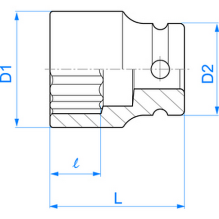 Douille à chocs standard 1/2" (12.7 mm) 12 Pans 4530