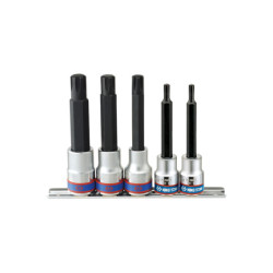 Set di bussole ribe da 3/8" e 1/2" su rotaia - 5 pezzi - 3105pr