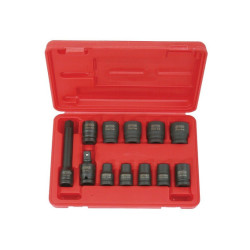 BUSSOLE DA IMPATTO DA 1/2" A 6 PUNTI, SET DA 10 A 24 MM DA 12 PEZZI