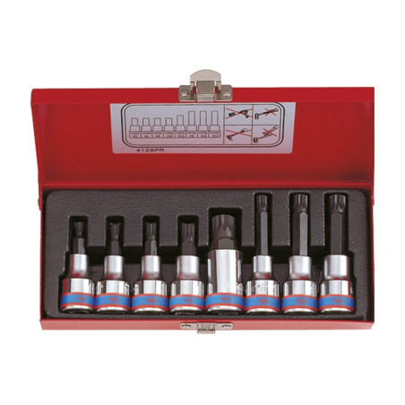 Coffret de douilles tournevis XZN® longues et courtes 1/2" - 8 pièces - 4128PR