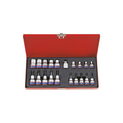 Set di bussole per cacciavite Torx da 3/8" e 1/2" con accessori - 20 pezzi - 7120pr