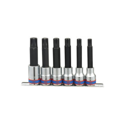 Ribe 1/2" langer Schraubendreher-Stecknuss auf Schiene gesetzt – 6 Teile – 4116PR