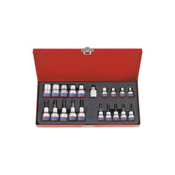 Coffret de douilles tournevis 3/8" et 1/2" Torx et Resistorx avec accessoire - 7120pr01