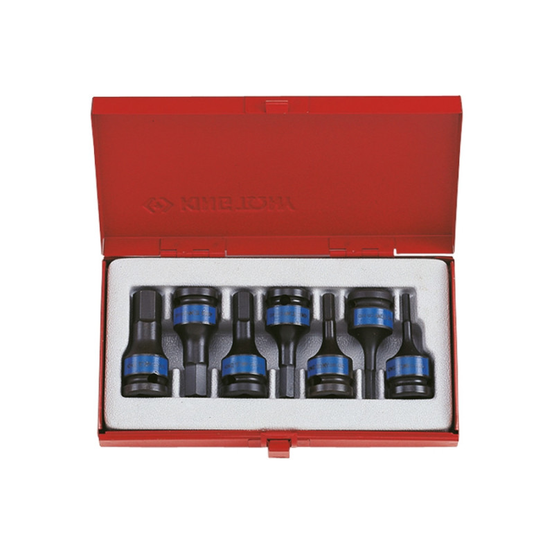 Juego de vasos para atornillador de impacto de 6 puntos de 1/2" - 7 piezas - 4407MP