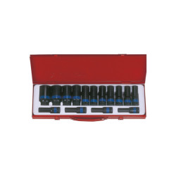 Juego de vasos métricos de impacto de 6 puntos largos de 1/2" - 15 piezas - 4415MP