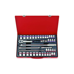 Coffret de douilles 1/2" métriques et pouces avec accessoires 12 pans - 42 pièces - 4042CR02