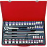 1/2" metrische & inch dopset met 12-punts accessoires - 42 stukken - 4042CR02