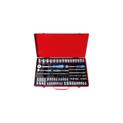 Set di bussole metriche da 1/4", 3/8" e 1/2" con accessori - 62 pezzi - 9564MR01