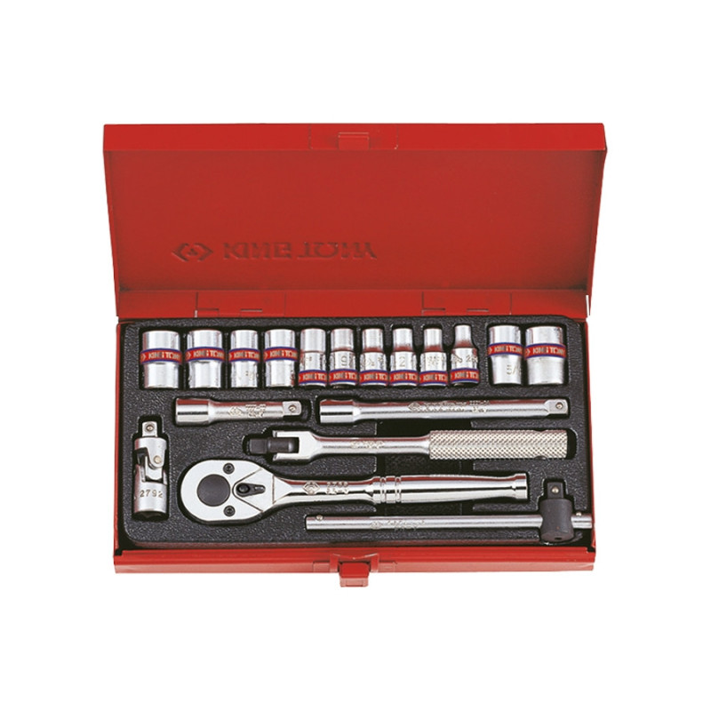 Juego de vasos de 6 pulgadas y accesorios de 1/4" - 18 piezas - 2519SR