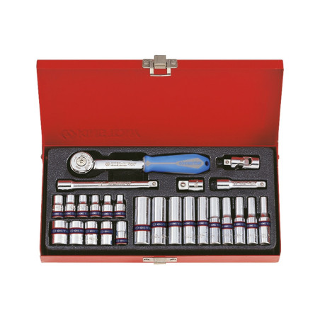 Metrische 6-punts dopset & 1/4" Accessoires - 26 Stukken - 2526MR02