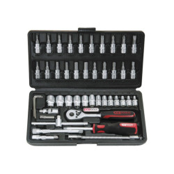 DOUILLES ET ACCESSOIRES 1/4" F6 COFFRET DE 46 PIECES