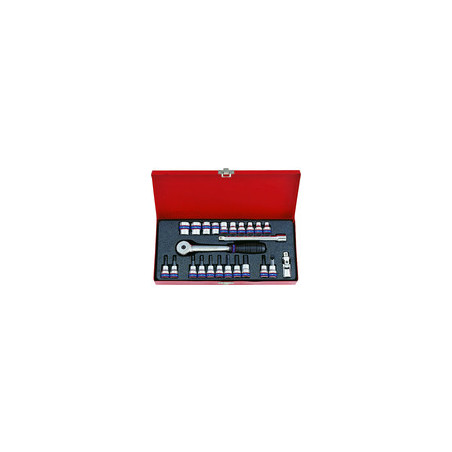 3/8" metrische dop en accessoireset - 24 Stukken - 3024mr