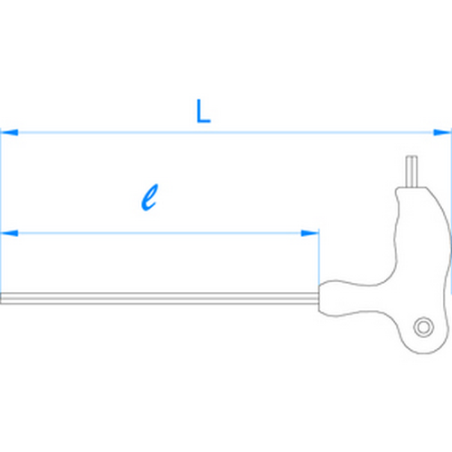 Llave de 6 puntos con mango en L 1165