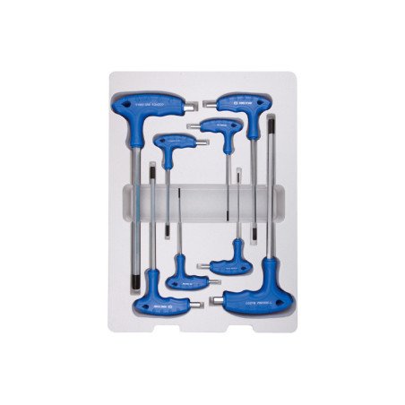 Chiavi maschio a manico a L termoformate a 6 punte - 8 pezzi - 22208MR