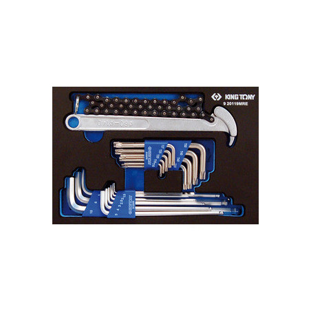 Bandeja de llaves macho Evawave de 6 puntos. Torx y llave filtrante - 19 piezas - 920119MRE