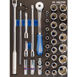 Bandeja y accesorios para vasos Evawave métrico de 1/2" - 33 piezas