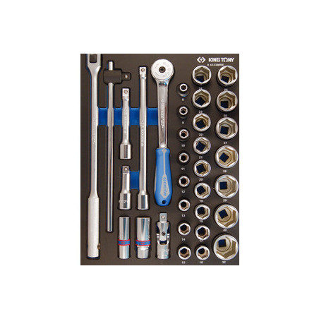 Vassoio per presa Evawave e accessori Metrico 1/2" - 33 pezzi