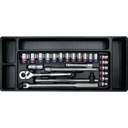 Thermoformé de douilles et accessoires 1/2" métriques - 24 pièces