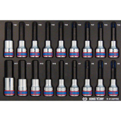 Vassoio Evawave Socket 1/2" 6 Punta e Torx - 18 pezzi